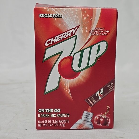 6 PACK 7UP Singles To Go Cherry Flavor Drink Mix 6 Packets Each 36 Count 0.47oz - Picture 2 of 8